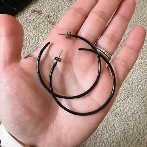 Black hoop earrings